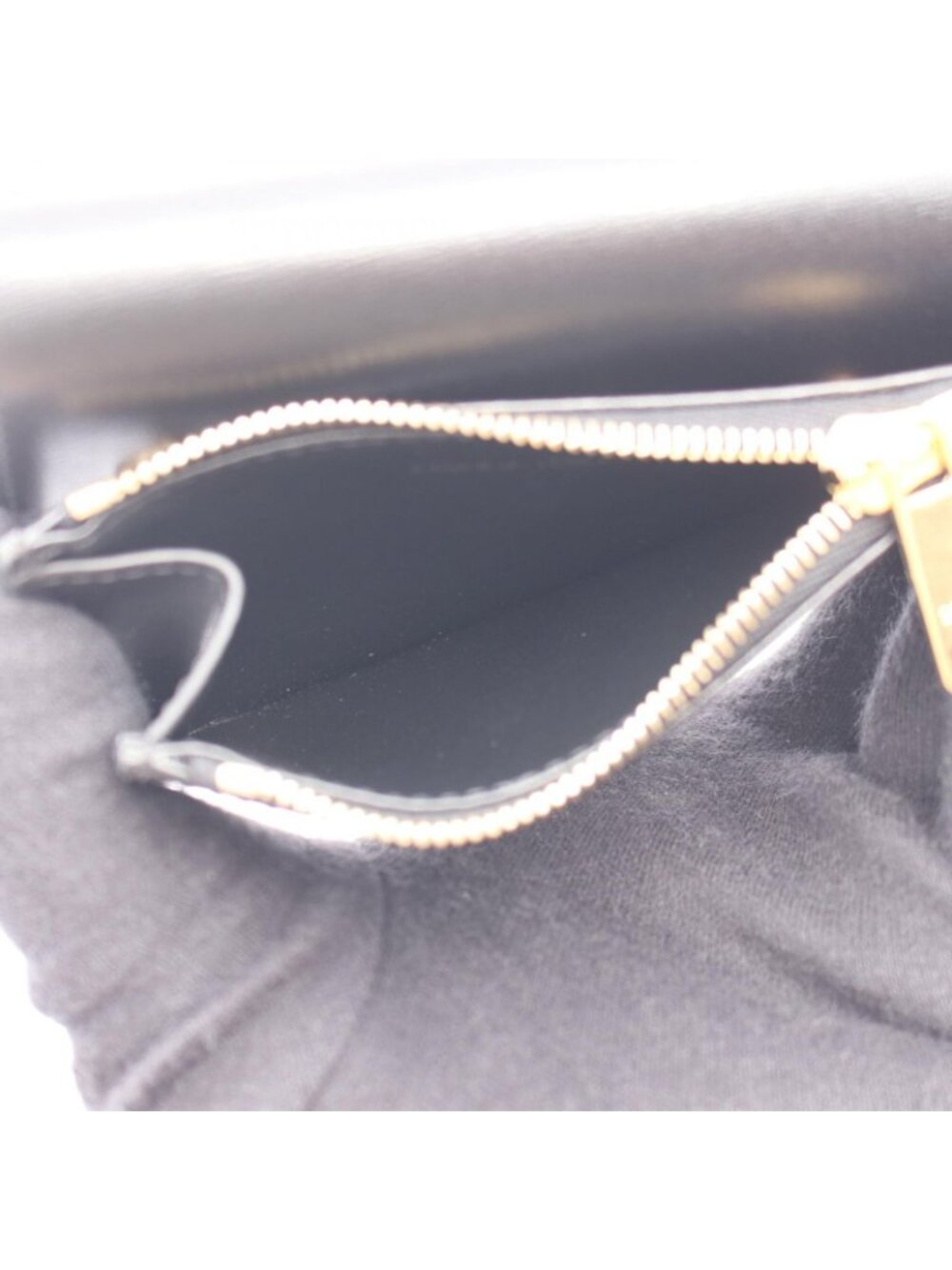 Celine Trifold Wallet Compact Triomphe Black Leather - Picture 4 of 6
